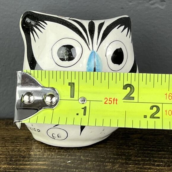 Vintage Pottery Mexican Owl Handmade Handpainted Signed 2" x 2.5" Floral Design - Picture 9 of 9